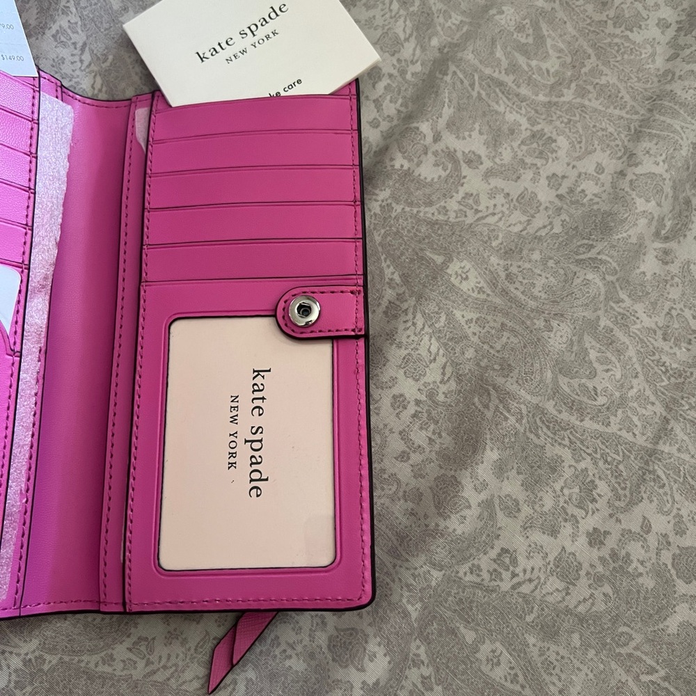 Kate Spade New York  Large Slim Bi-Fold Wallet Fuchsia Color - Picture 6 of 9
